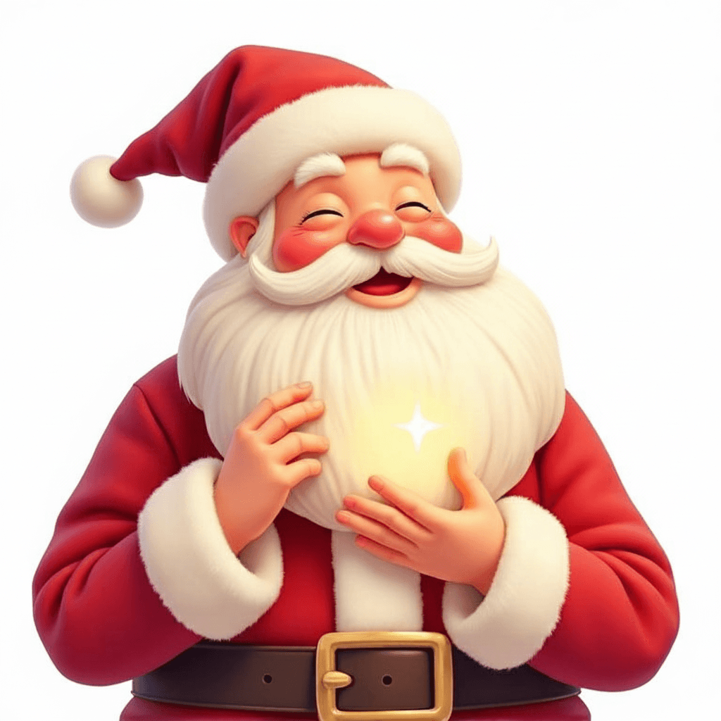Friendly Santa Claus with a magical chat bubble